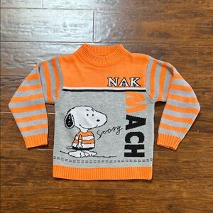 Japanese Vintage NAK Snoopy Mach Racing Toddler Knit Sweater - Size 12-18M